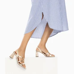 Sandales Priscilla Or A Fines Brides Et Talon Haut