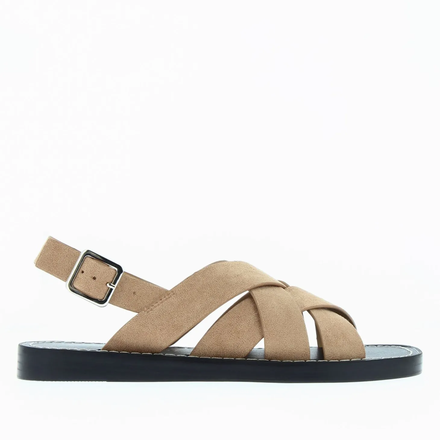 Sandales Terry Beiges A Brides Croisees