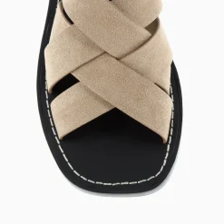 Sandales Terry Beiges A Brides Croisees