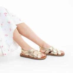 Sandales Terry Or A Brides Croisees