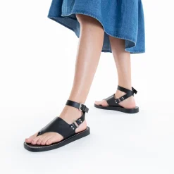 Sandales Tina Noires A Bride Entre-Doigts