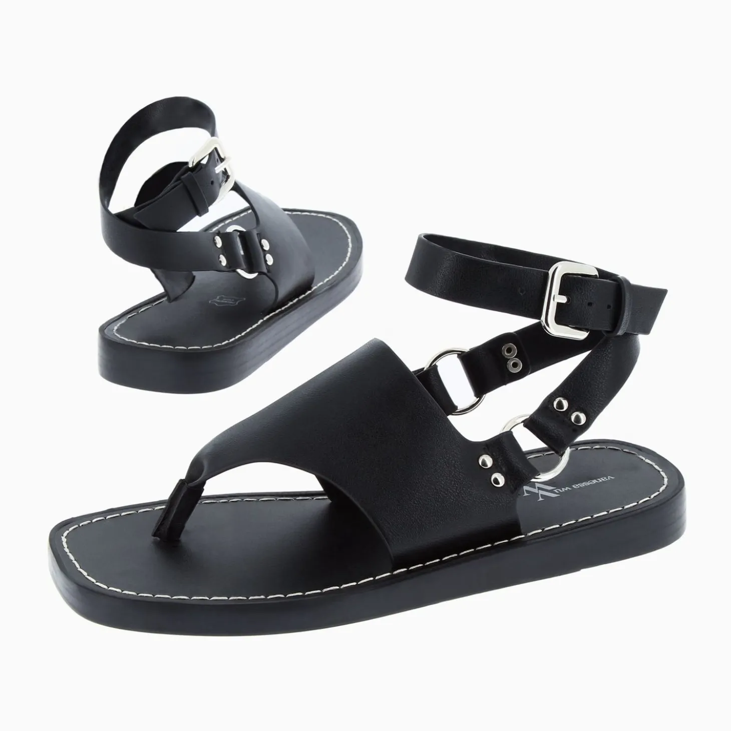 Sandales Tina Noires A Bride Entre-Doigts