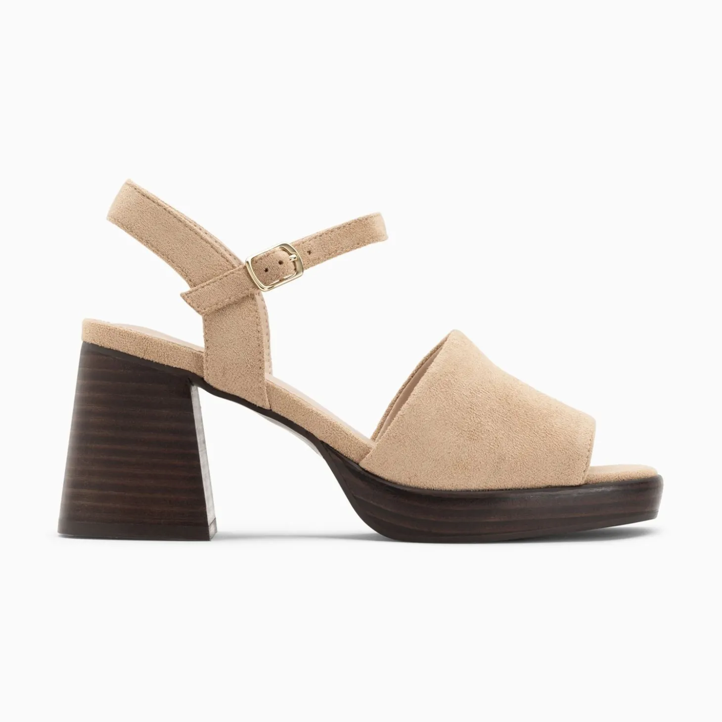 Sandales Tyrah Beiges A Plateforme Et Talon Bois