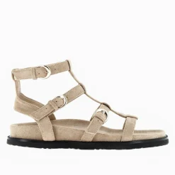 Spartiates Ultra Legeres Ginny En Suedine Beige
