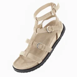 Spartiates Ultra Legeres Ginny En Suedine Beige
