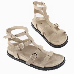 Spartiates Ultra Legeres Ginny En Suedine Beige